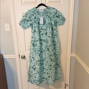 Hill house home Caroline nap dress ski chalet Green Patterned Dress